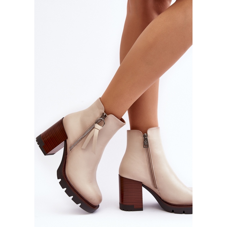Step in style Kozačky Model Brittney 58103 Beige - Krok ve velkém stylu béžový 2
