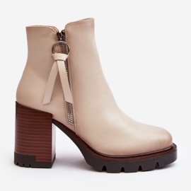 Step in style Kozačky Model Brittney 58103 Beige - Krok ve velkém stylu béžový 3