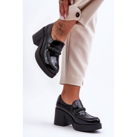 Boty na vysokém podpatku s černým zdobením černá 2