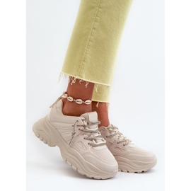 Sportovní boty na masivní béžové platformě béžový 1