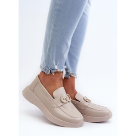 Dámské kožené mokasíny S.Barski Beige béžový 1
