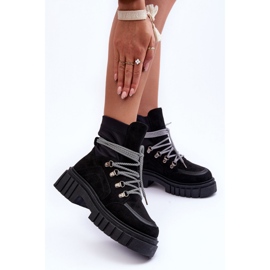 Kotníkové boty Model Acorn 88-65 Black Suede - Step in style černá 1