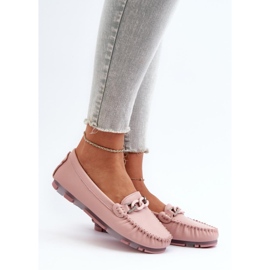 Dámské mokasíny se zdobením S.Barski Pink růžový 1