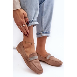 Dámské mokasíny s kamínky Hnědá hnědý 1