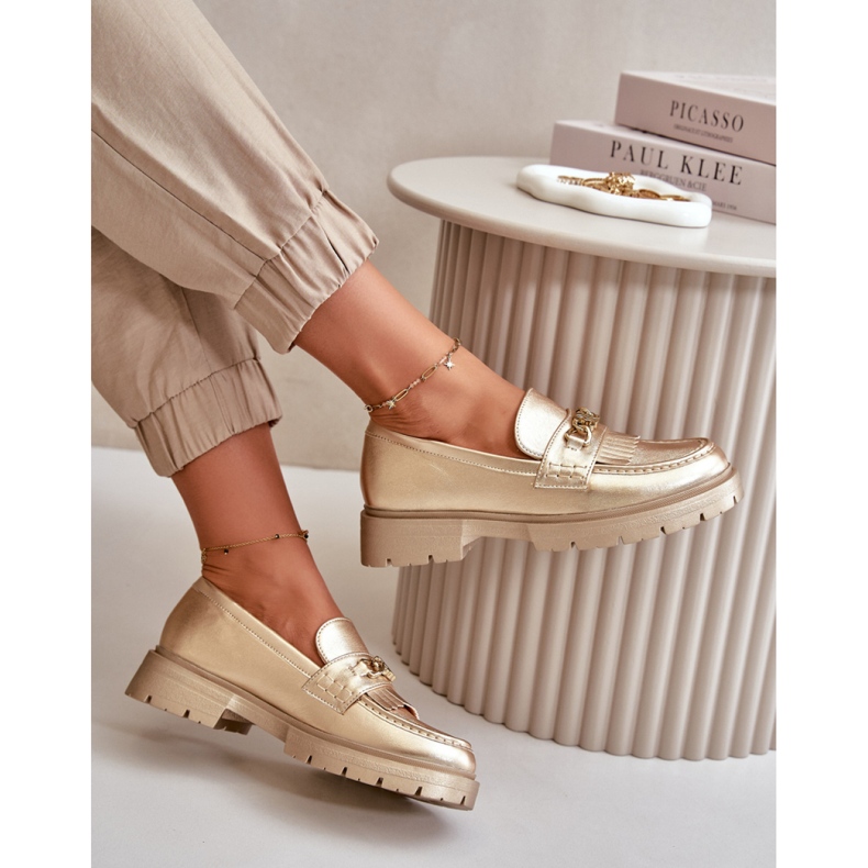 Step in style Mokasíny Model Zanita GQ8-010 Gold - Krok ve stylu žluť 1