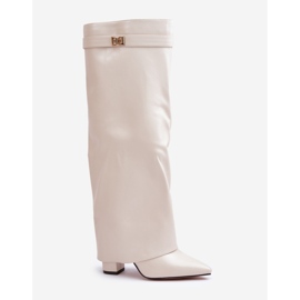 Step in style Kozačky Model Avamora CLS-296 Světle béžová - Krok ve stylu béžový 2