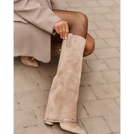 Step in style Model Kaithena CLS-365 Béžové kozačky - Krok ve stylu béžový 2