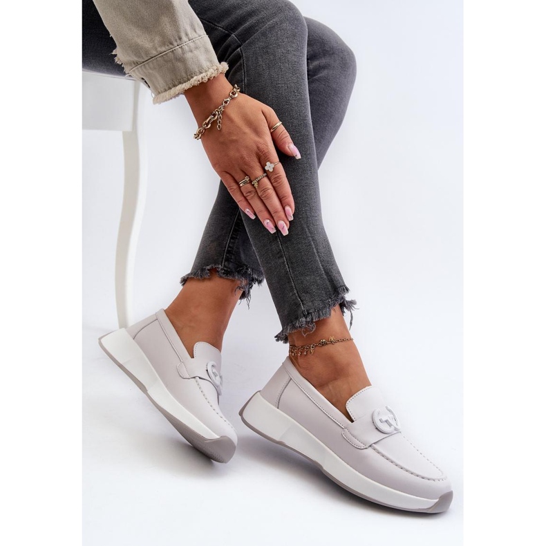 Step in style Mokasíny Model S.Barski LR490 Světle šedá - Krok ve stylu 1