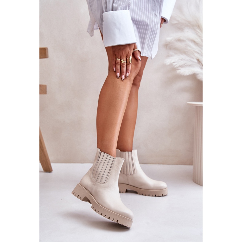 Step in style Kozačky Model Lewski 3611 Světle béžová - Krok ve stylu béžový 1