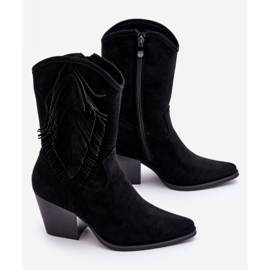 Step in style Kovbojské boty Model Elyse HY51-88 Black Suede - Krok ve stylu černý 2