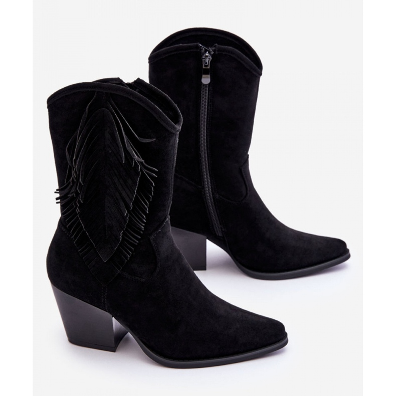 Step in style Kovbojské boty Model Elyse HY51-88 Black Suede - Krok ve stylu černý 2