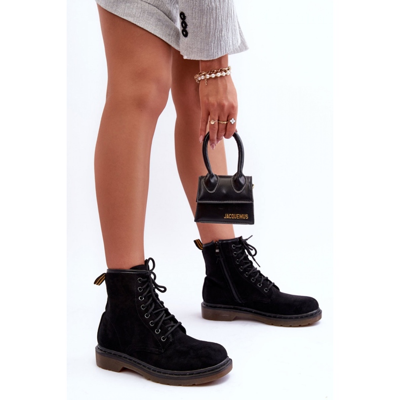 Step in style Workers Model Asteoris H1080 Black Suede - Krok ve velkém stylu černá 1