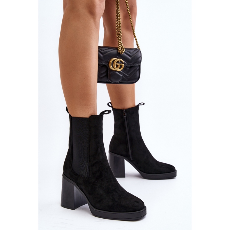 Kotníkové boty Model Piovere 8600 Black Suede - Step in style černá 1