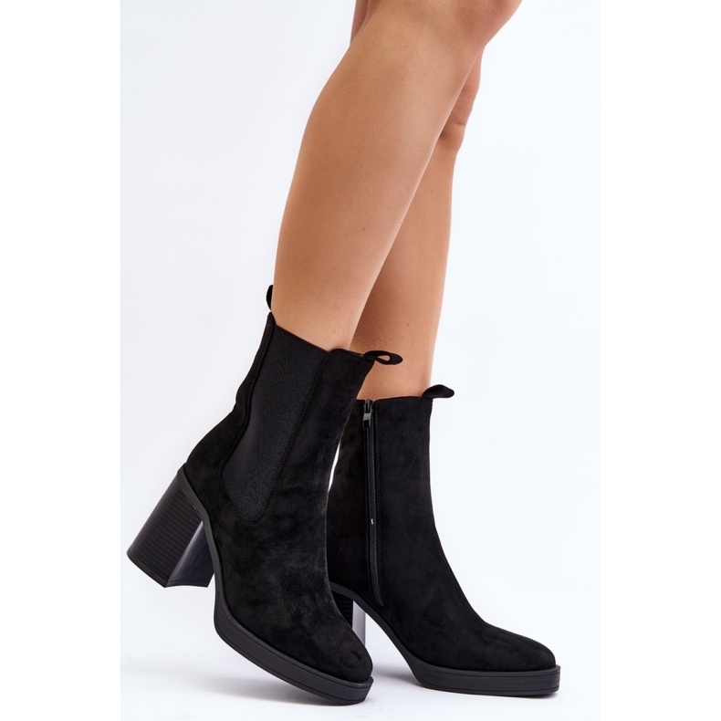 Kotníkové boty Model Piovere 8600 Black Suede - Step in style černý 2