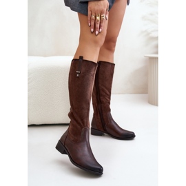 Step in style Kozačky Model Ivasira ASA198-22 Brown - Krok ve velkém stylu hnědý 1