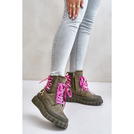 Step in style Boty Model Edidda 24BT26-7378 Leopard/Green – krok ve stylu zelená 1