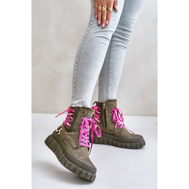Step in style Boty Model Edidda 24BT26-7378 Leopard/Green – krok ve stylu zelená 1