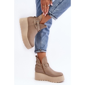 Step in style Boty Model Zazoo 1752 Béžová - Krok ve velkém stylu béžový 1