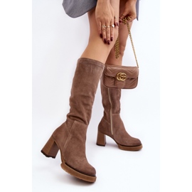 Step in style Kozačky Model Lemar Ceraxa 70133 Brown Suede - Krok ve stylu hnědý 1