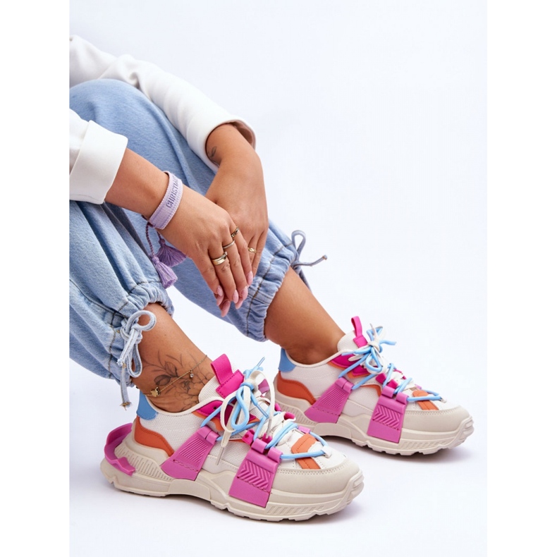 Step in style Sportovní obuv Model Chillout! BL357P Béžová/růžová – Krok ve stylu béžový 2