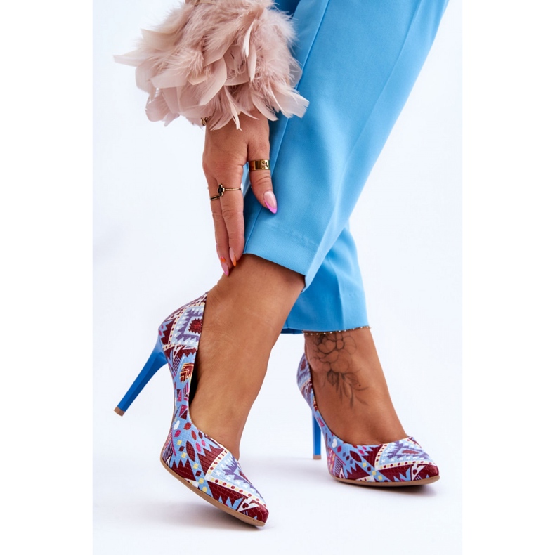 Step in style Boty na vysokém podpatku Model Lewski Boty 2659 Modrá/Červená - Krok ve stylu vícebarevný 1