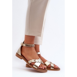 Step in style Sandály Model Zazoo 40378 Gold - Krok ve velkém stylu žlutá 1 Step in style Sandály Model Zazoo 40378 Gold - Krok ve velkém stylu žlutá 1