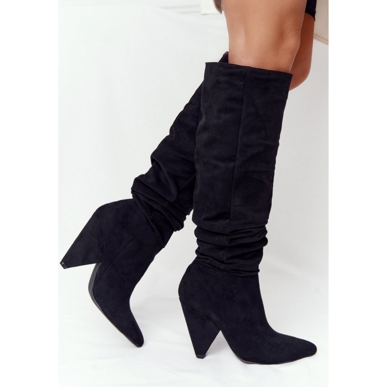 Step in style Boty Model Lu Boo XW37355 Black Suede - Krok ve velkém stylu černá 2