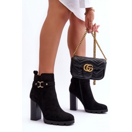 Step in style Kozačky Model Liani F38-1 Black Suede - Krok ve velkém stylu černá 1