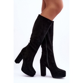 Step in style Kozačky Model Baldrema F11189 Black Suede - Krok ve velkém stylu černá 2