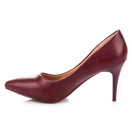 Ideal Shoes Kaštanové vysoké podpatky červený 1