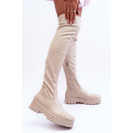 Step in style Kozačky Model Dudesa 15863 Béžová - Krok ve velkém stylu béžový 2