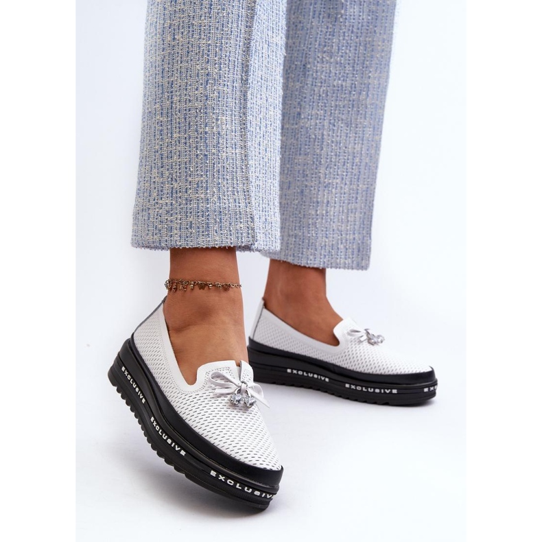 Step in style Mokasíny Model S.Barski LR400 White - Krok ve stylu bílý 1