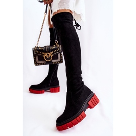 Step in style Boty Model Cheera UK105P Black/Red Suede - Krok ve velkém stylu černý 1
