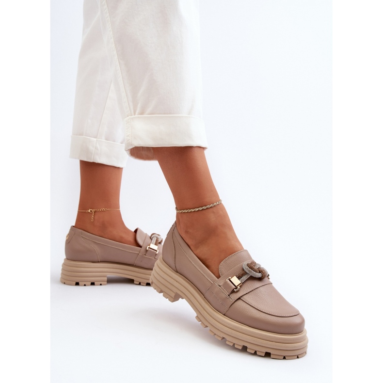 Step in style Mokasíny Model Laura Messi 2780/252 Tmavě béžová - Krok ve stylu béžový 1