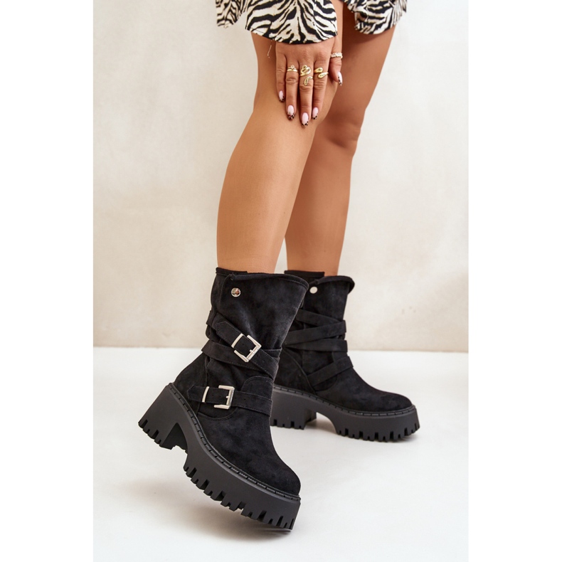 Step in style Boty Model Nerelisa QH7825 Black - Krok ve velkém stylu černý 1
