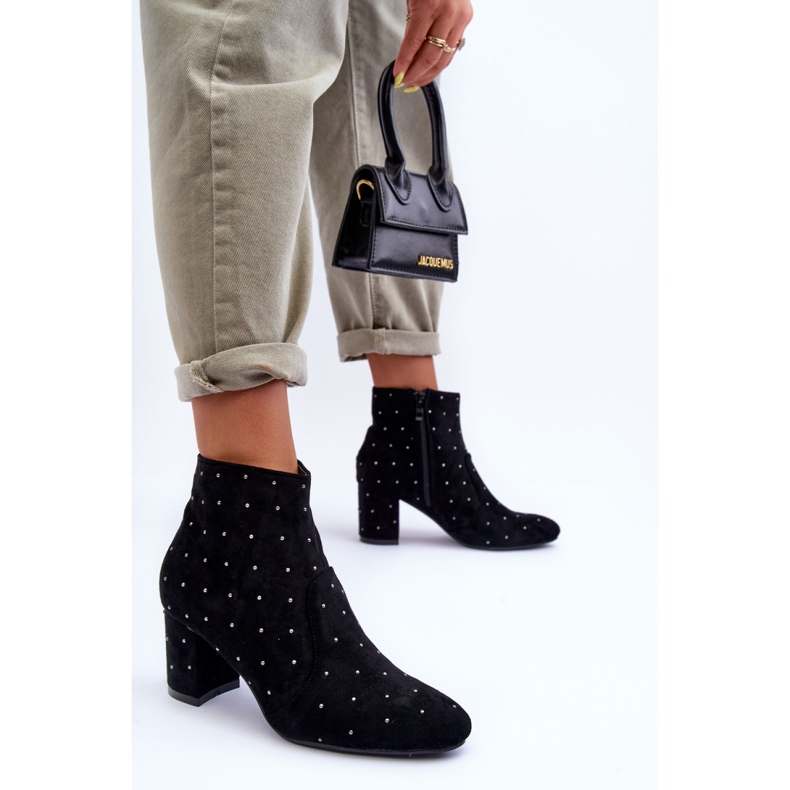Step in style Kozačky Model Antede L08-206 Black Suede - Krok ve velkém stylu černý 1