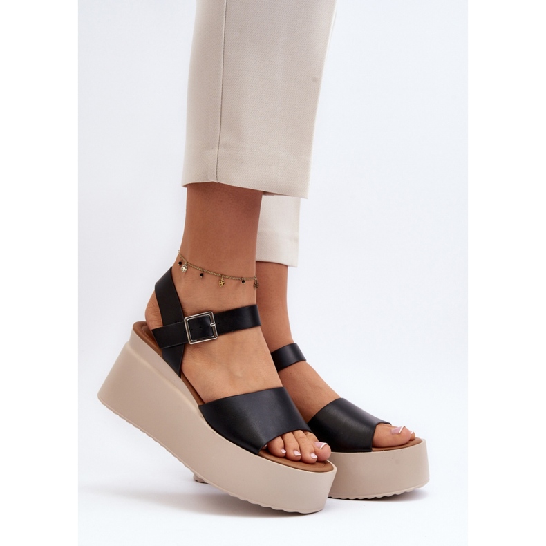 Step in style Sandály Model Geferia PS18 Black - Krok ve velkém stylu černá 1