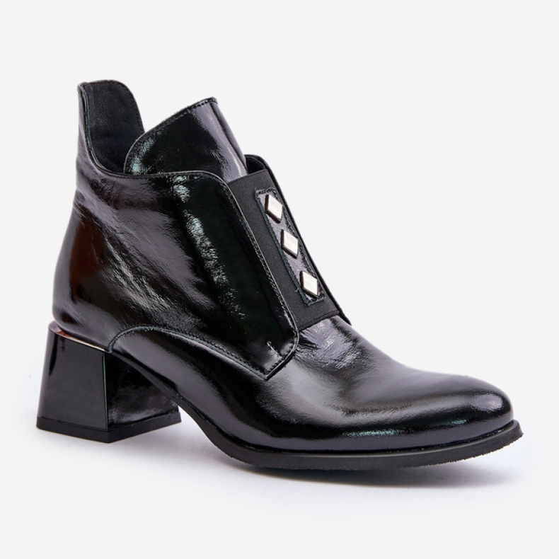 Step in style Boty Model Zazoo 60504 Black Varnish - Krok ve stylu černý 2