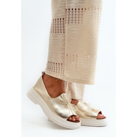 Dámské sandály z přírodní kůže Zazoo Gold zlatý 1