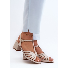 Lakované sandály Model Sergio Leone Beige béžový 1