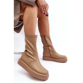 Step in style Kozačky Model Algedi Y2195 Béžová - Krok ve velkém stylu béžový 1