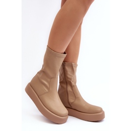 Step in style Kozačky Model Algedi Y2195 Béžová - Krok ve velkém stylu béžový 2