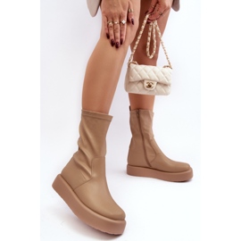 Step in style Kozačky Model Algedi Y2195 Béžová - Krok ve velkém stylu béžový 3