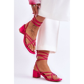 Jedinečné růžové vázané sandály růžový 1