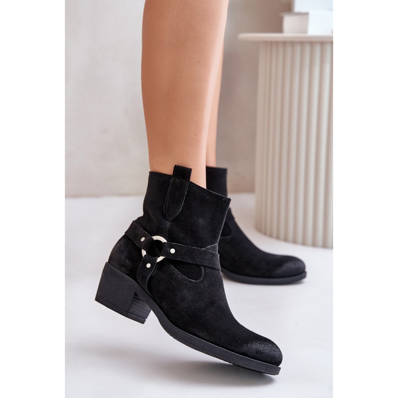 Semišové boty Model Zazoo Black černý 1