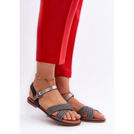 S.Barski MY923 Černé sandály černá 1 S.Barski MY923 Černé sandály černá 1