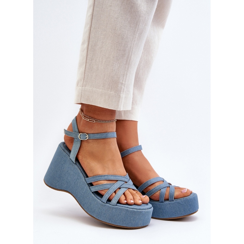 Sandály Model FF-20 Modré modrý 1