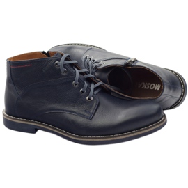 Moskała Elegantní pánské oblohy TM-1 Navy Blue modrý 4
