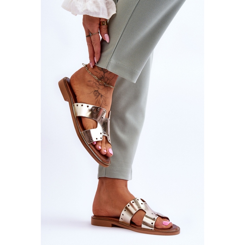 Sandálové žabky Model 40326 Gold zlatý 1