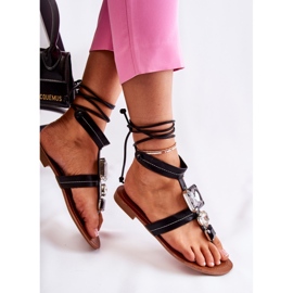 Step in style Šněrovací sandály Model HJ7081 Black černý 2